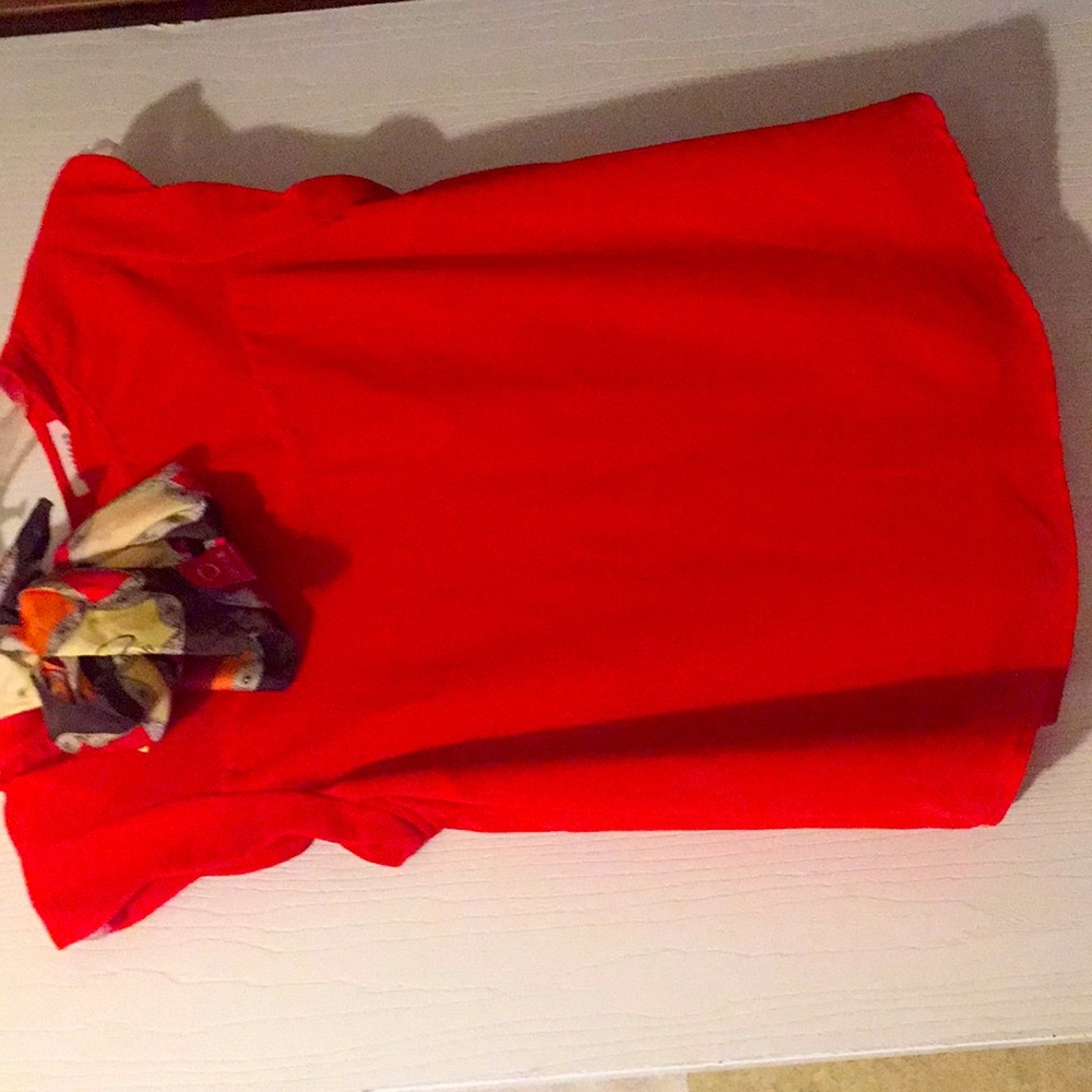 Red Shirt With Scarf